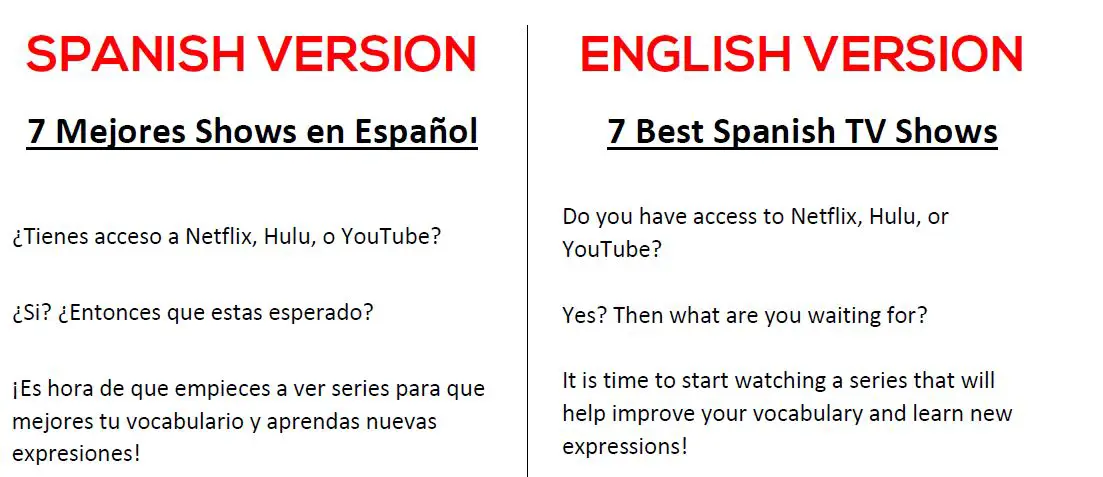 Spanish-English Shows